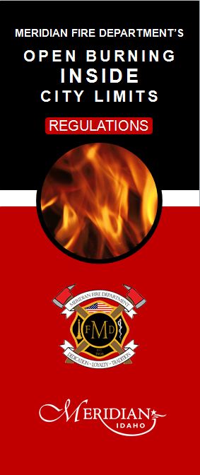 pamphlet cover - open burning in city limits